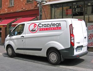 Crazylegs Pest Control Vehicle in Fort Laurderdale